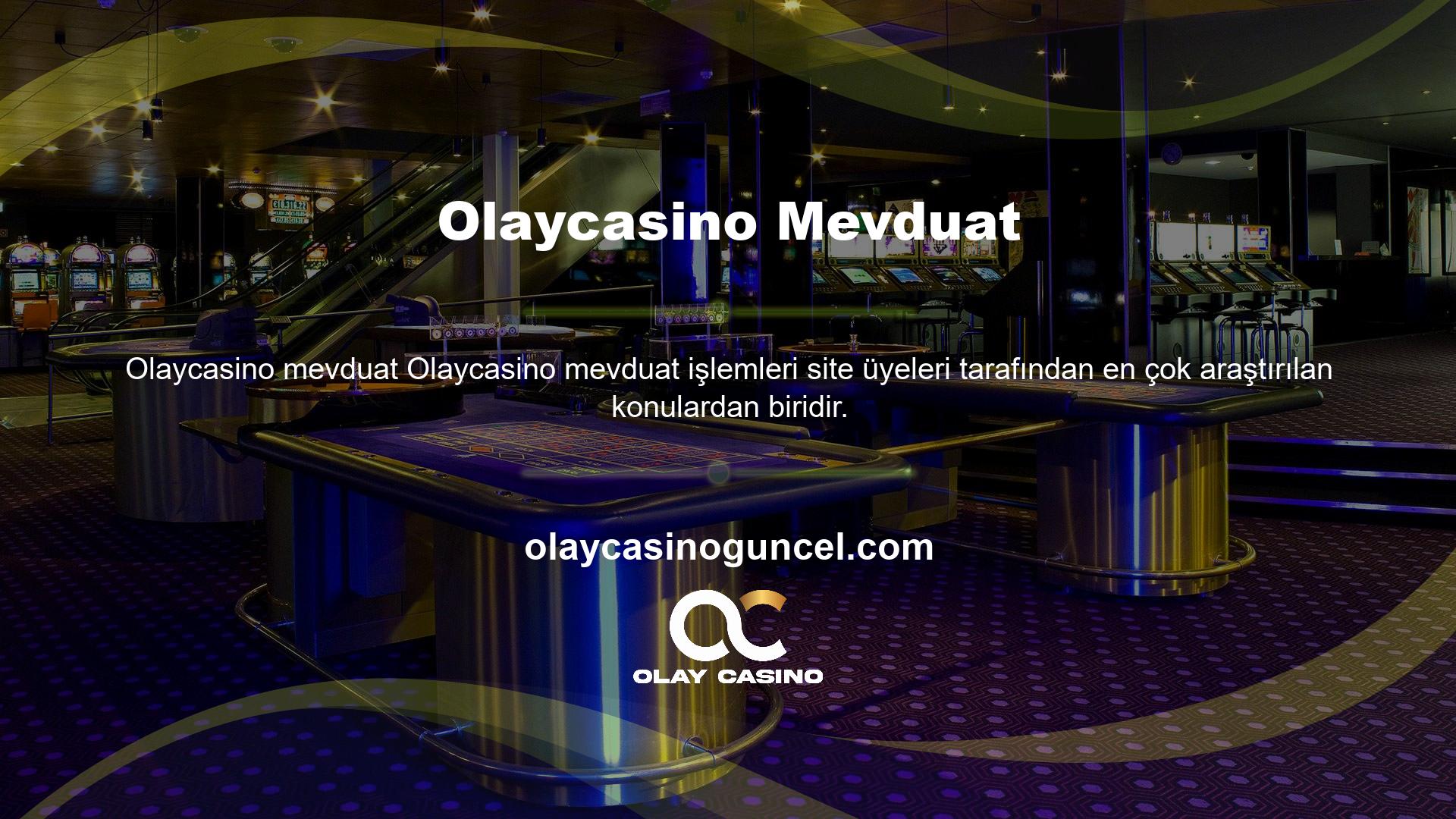 Kullanıcıların Olaycasino web sitesinde yaptıkları tüm işlemler çok kolaydır