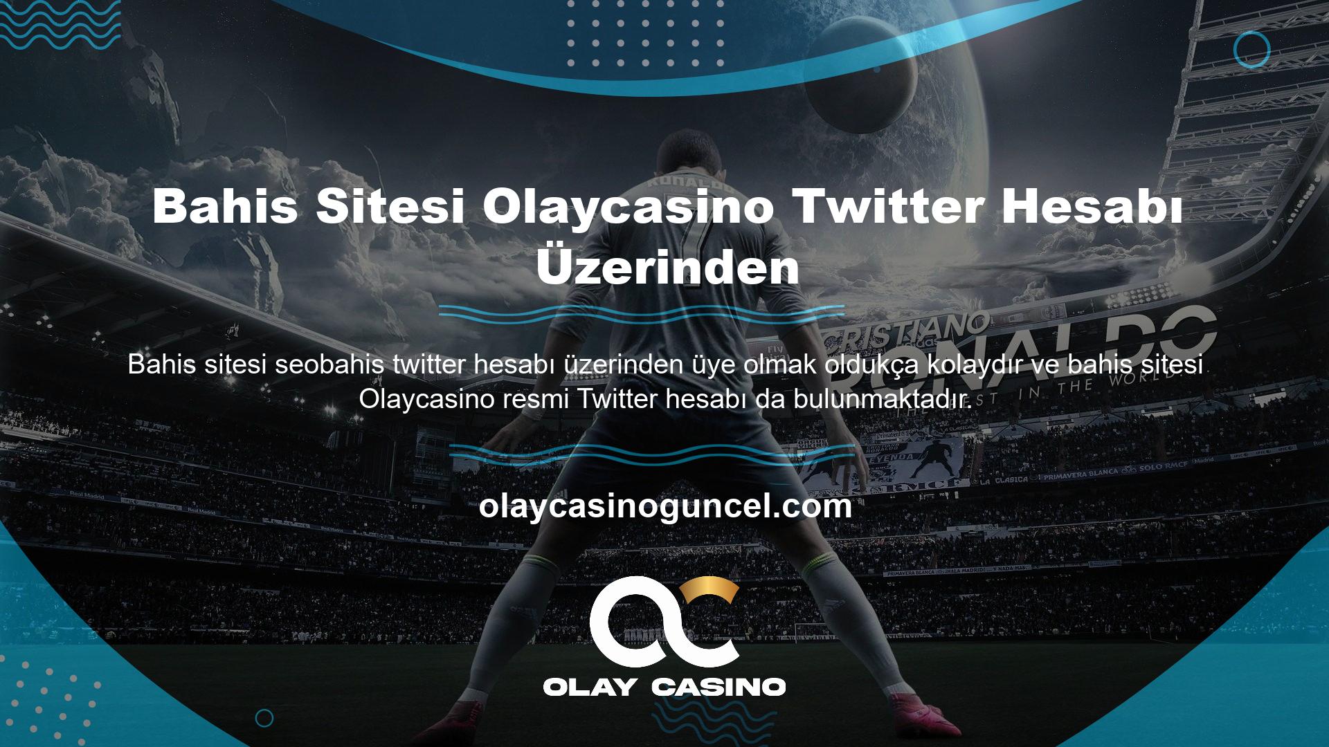 Casino ve bahis dünyasına ilgi duyanlar Olaycasino Casino Haberlerini Twitter üzerinden de takip edebilirler